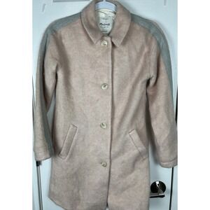 Madewell Pink and Gray Pea Coat